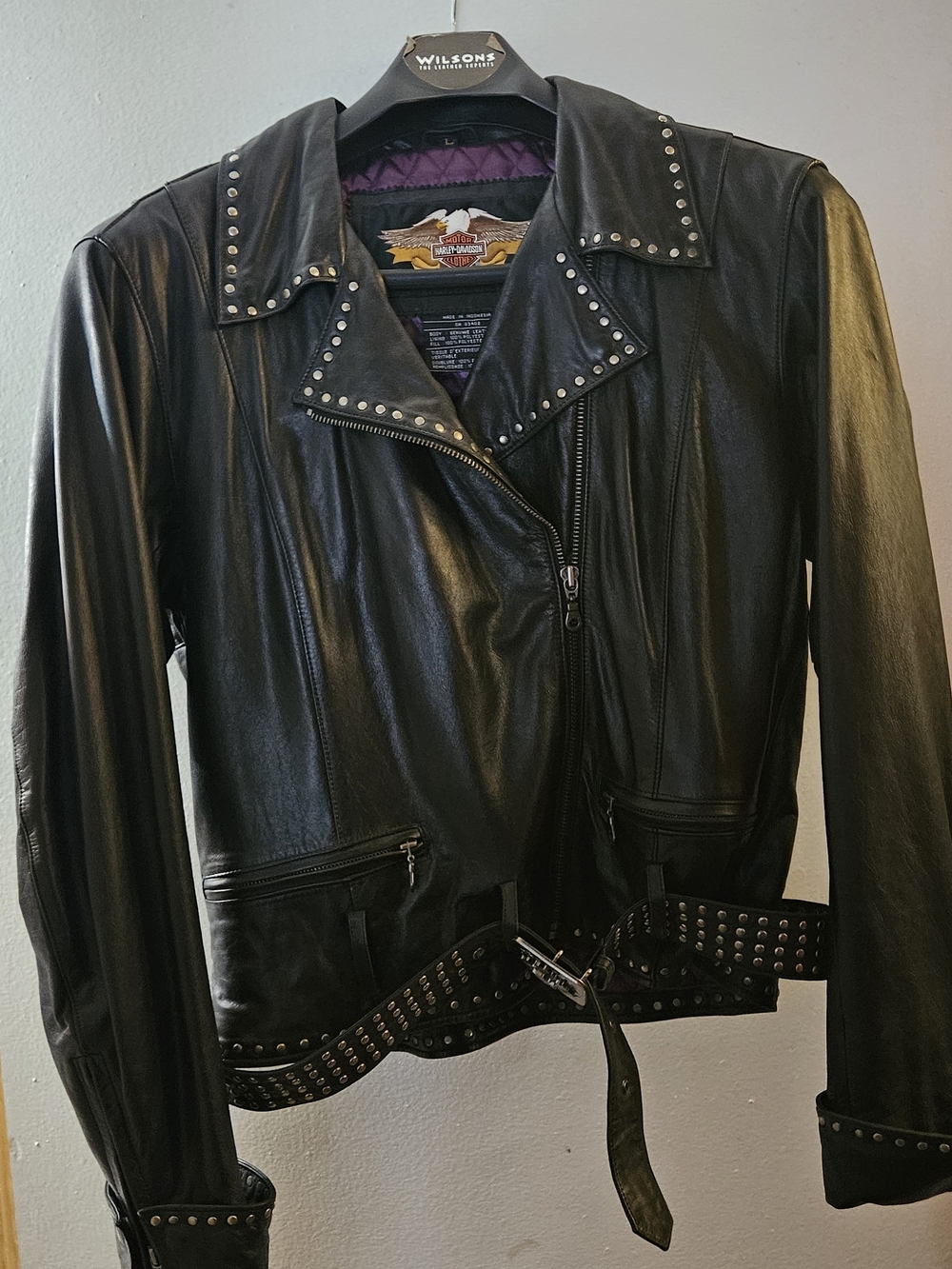 Harley-Davidson Black Studded Leather Biker Jacket